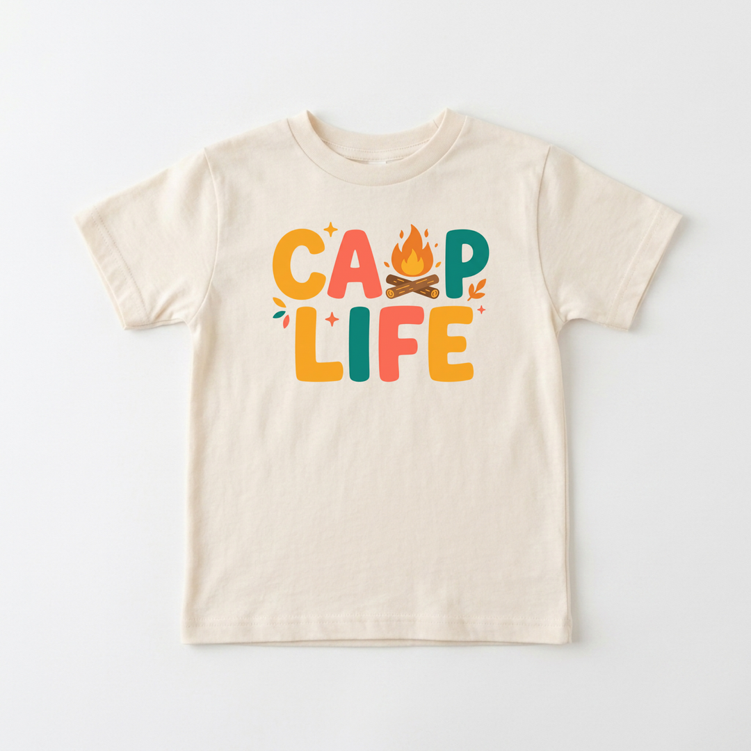 Camp Life Youth Tee in Natural — Okum Tees
