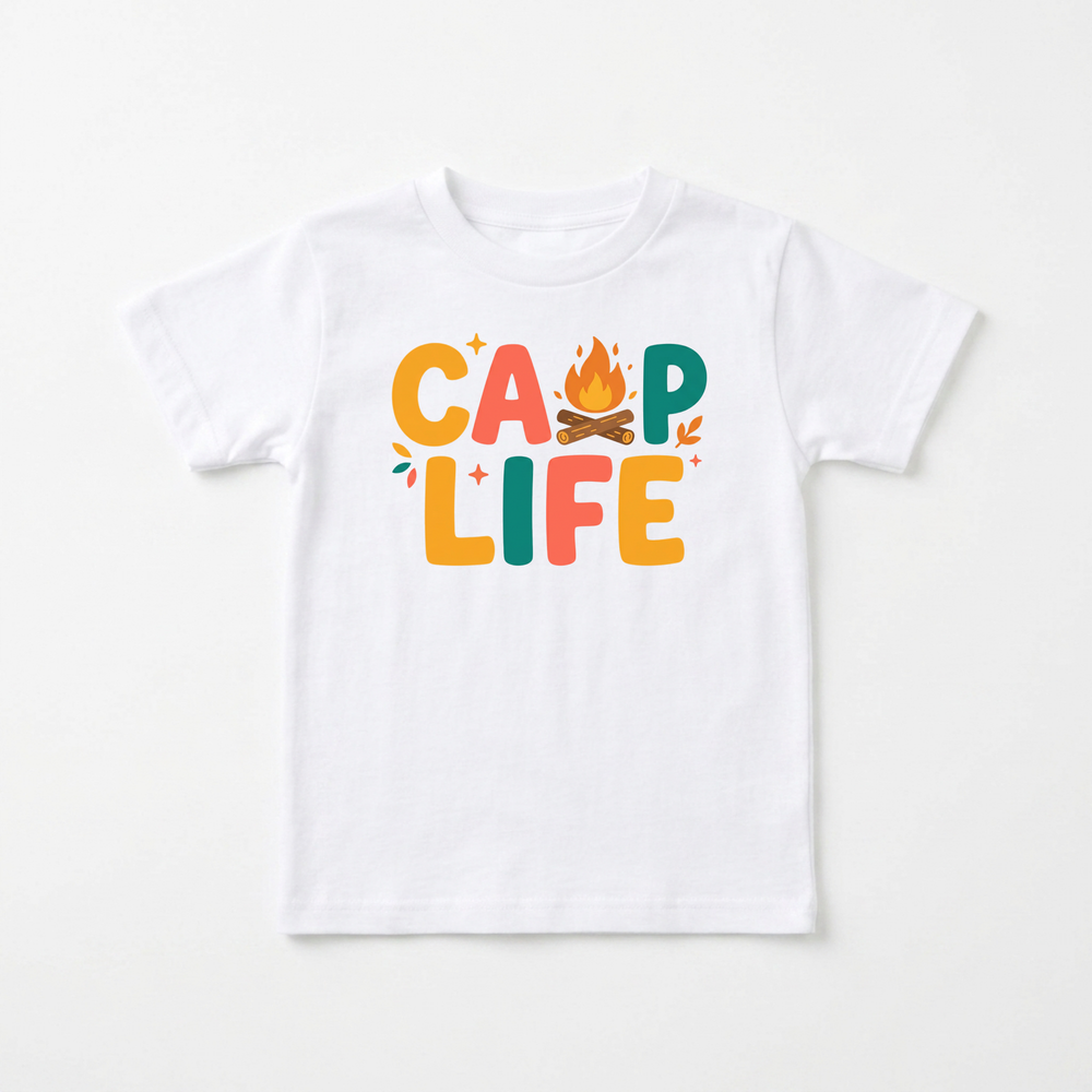 Camp Life Youth Tee in White — Okum Tees