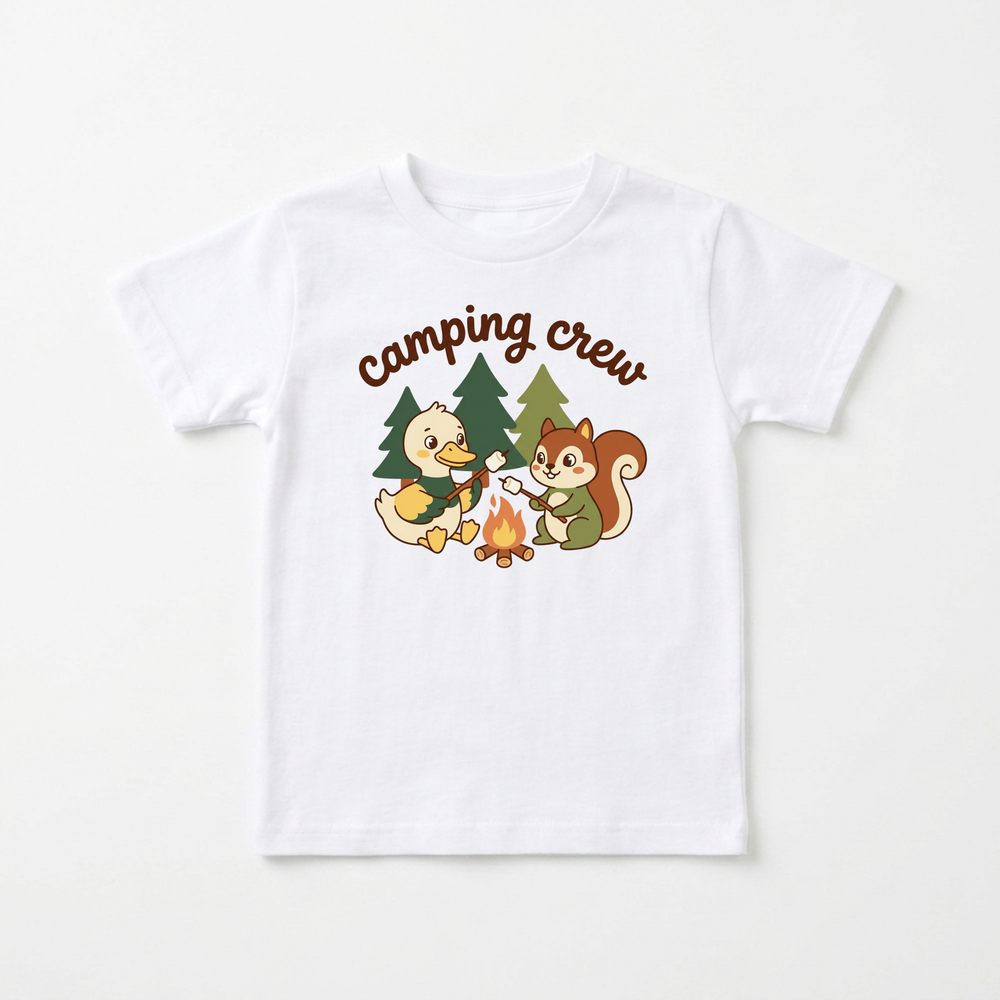 Campfire S'mores Crew Toddler Tee in White — Okum Tees