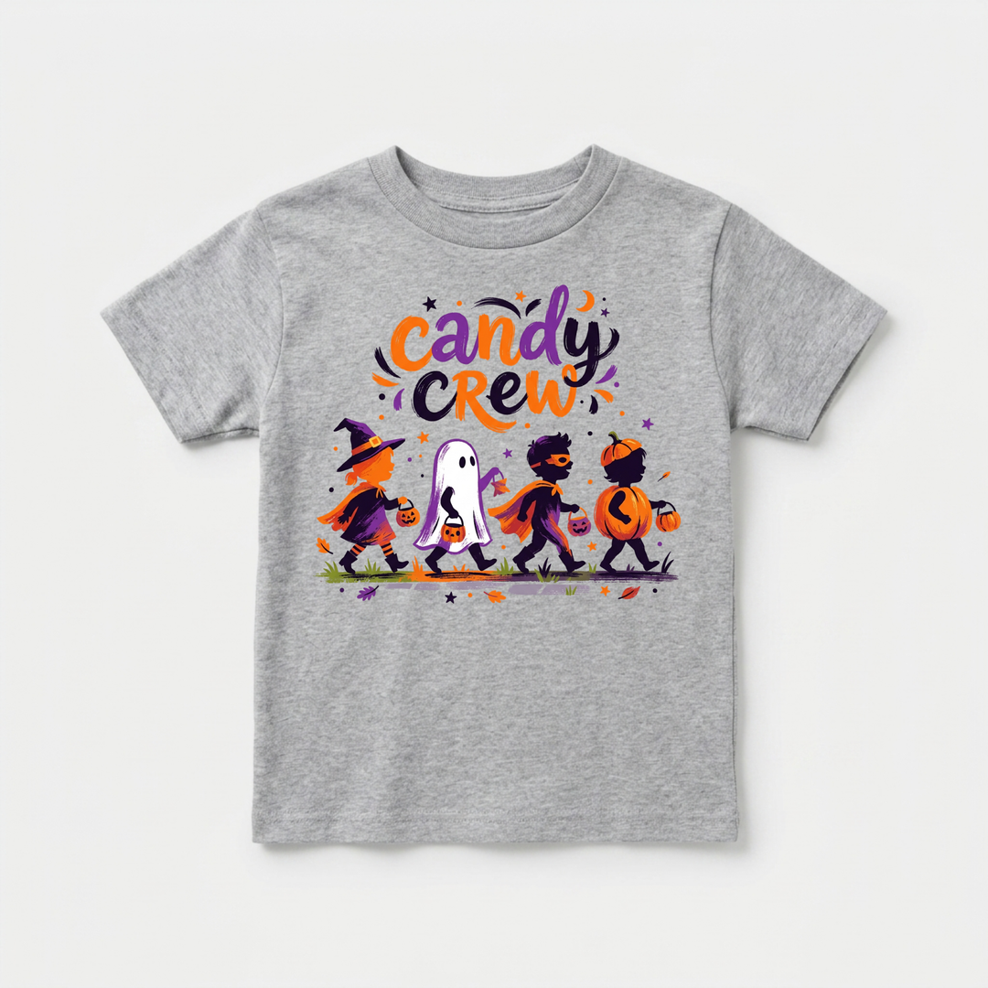 Candy Crew Trick-or-Treat Squad Toddler Tee in Grey — Okum Tees