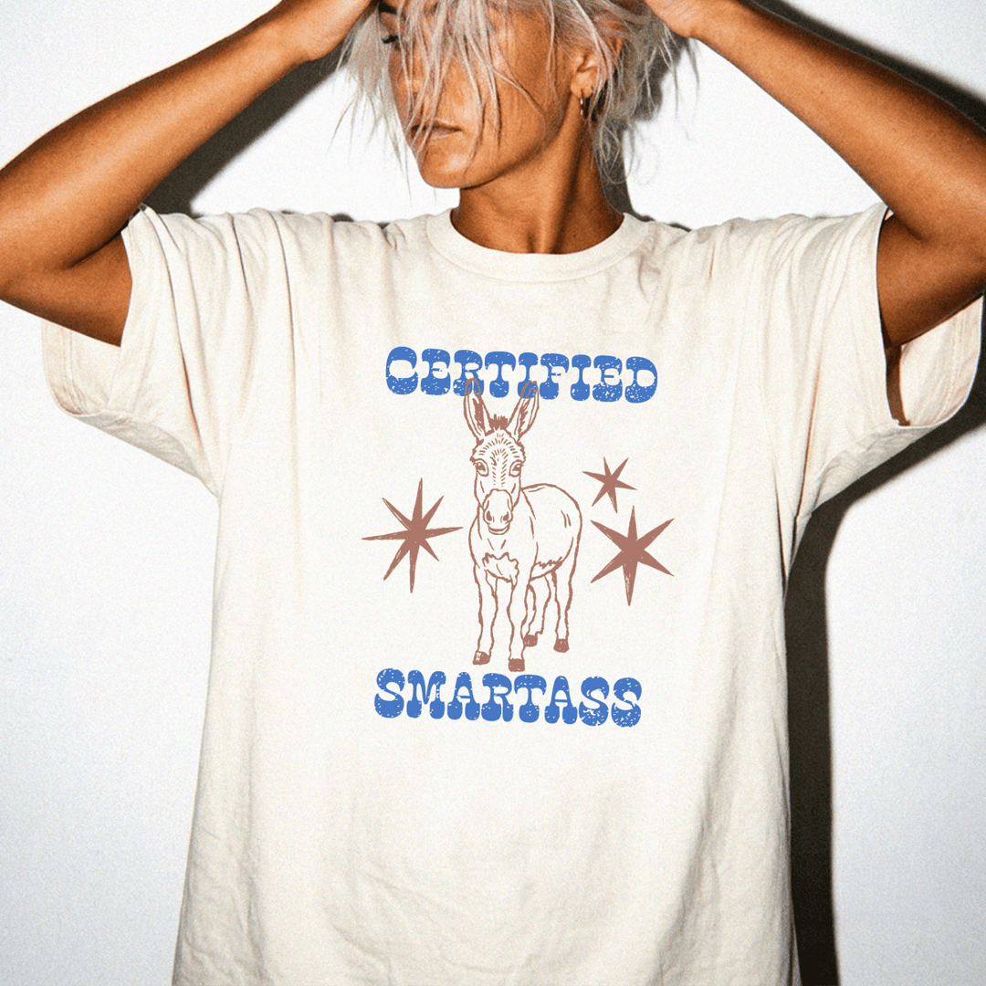 Certified Smartass Retro Donkey Shirt - Okum Tees