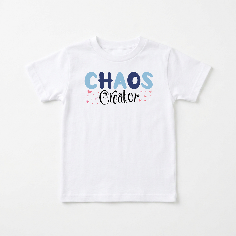 Chaos Creator Toddler Tee in White — Okum Tees