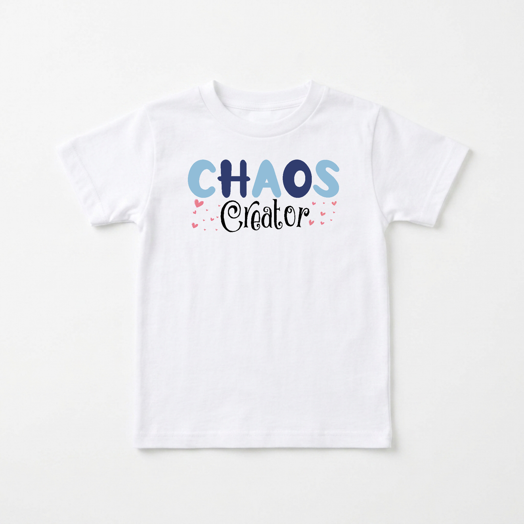 Chaos Creator Toddler Tee in White — Okum Tees