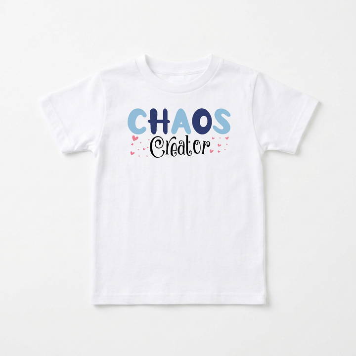 Chaos Creator Toddler Tee in White — Okum Tees