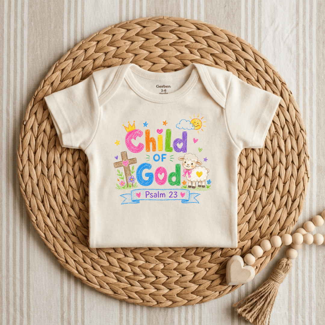 Child of God Crayon Lamb & Crown Baby Onesie® - Okum Tees