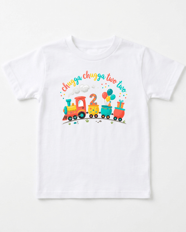 Chugga Chugga Two Two Birthday Train Toddler Tee