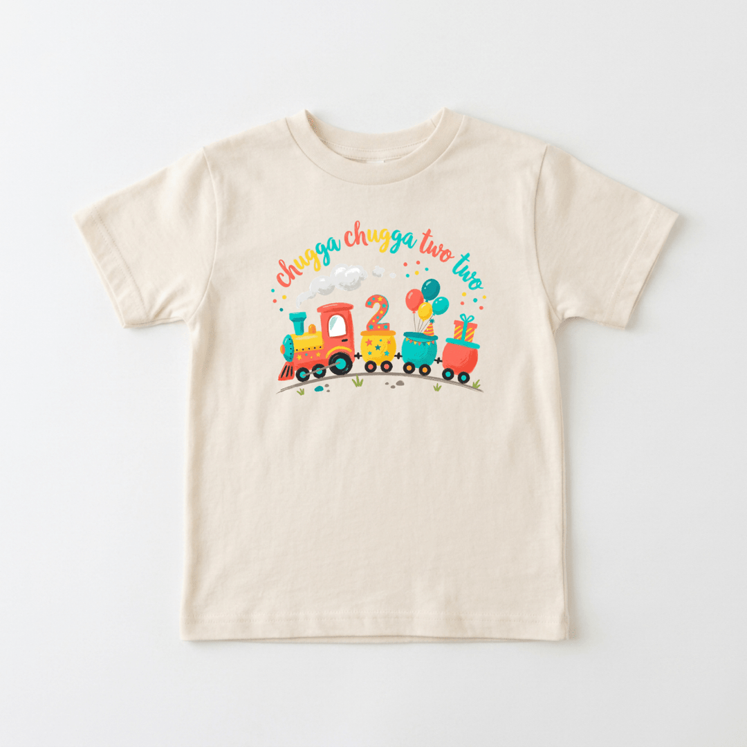 Chugga Chugga Two Two Birthday Train Toddler Tee - Okum Tees