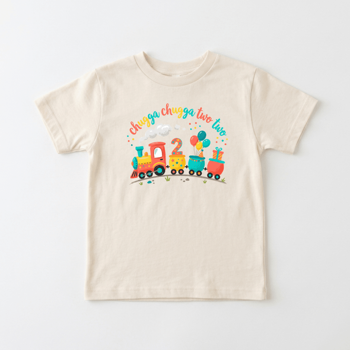 Chugga Chugga Two Two Birthday Train Toddler Tee - Okum Tees