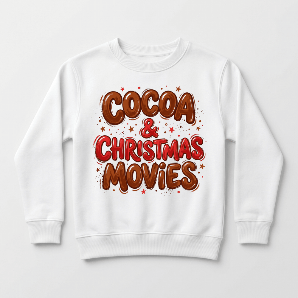 Cocoa & Christmas Movies Youth Sweatshirt | Cute Kids Gift - Okum Tees