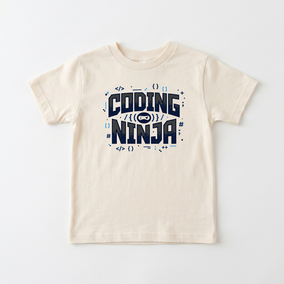 Coding Ninja Youth Tee in Natural — Okum Tees
