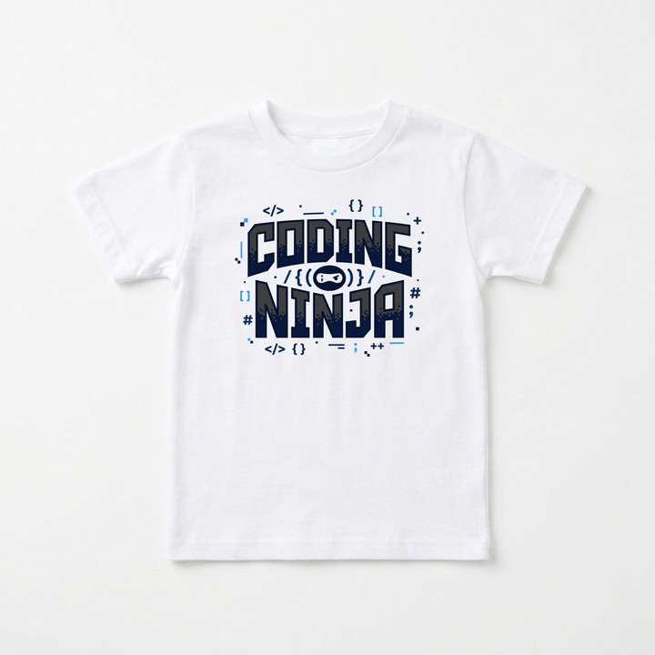 Coding Ninja Youth Tee in White — Okum Tees