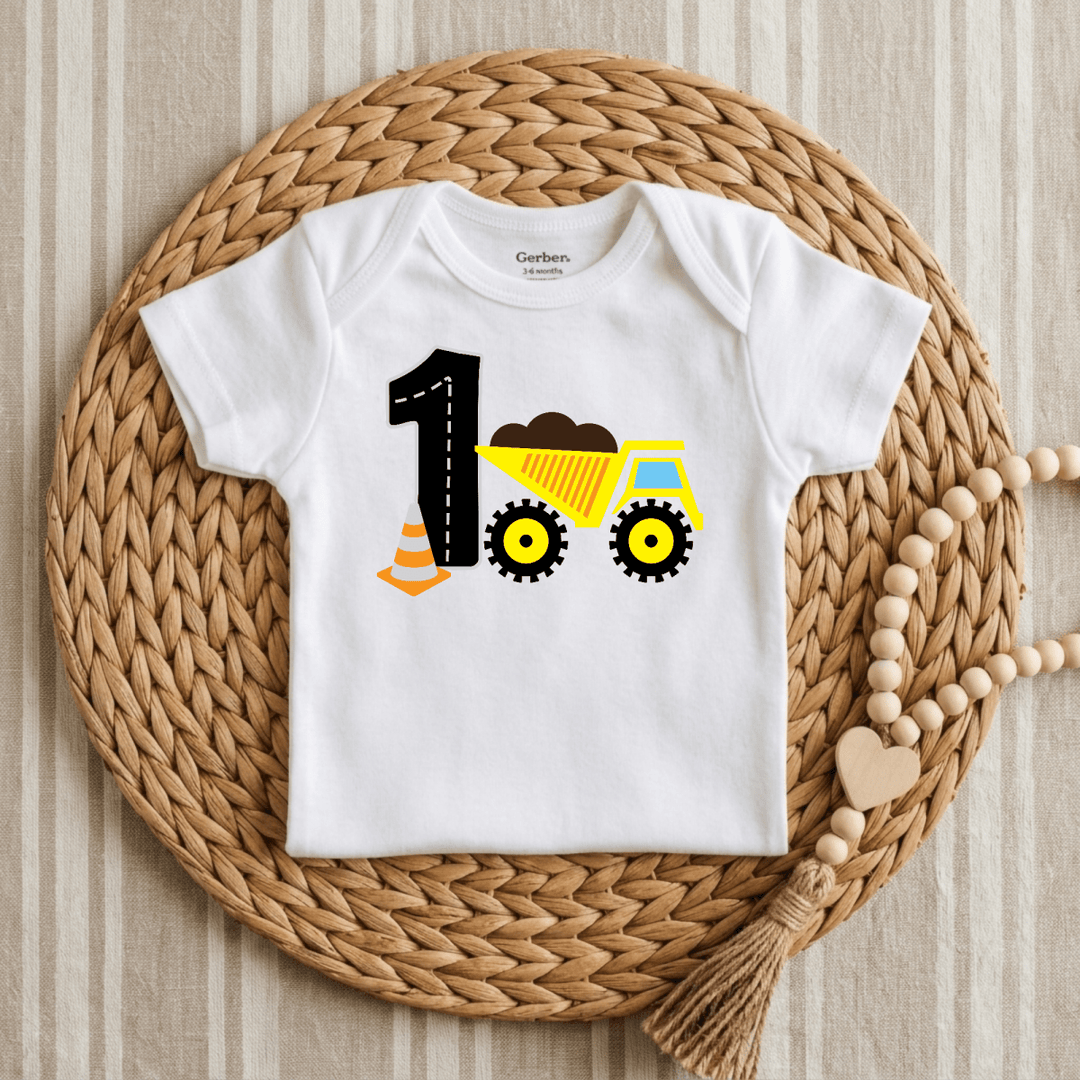 Construction Crew Number One Baby Onesie® | 1st Birthday - Okum Tees