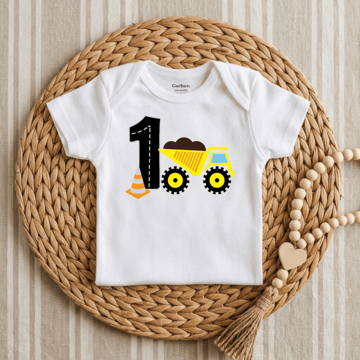 Construction Crew Number One Baby Onesie® | 1st Birthday - Okum Tees