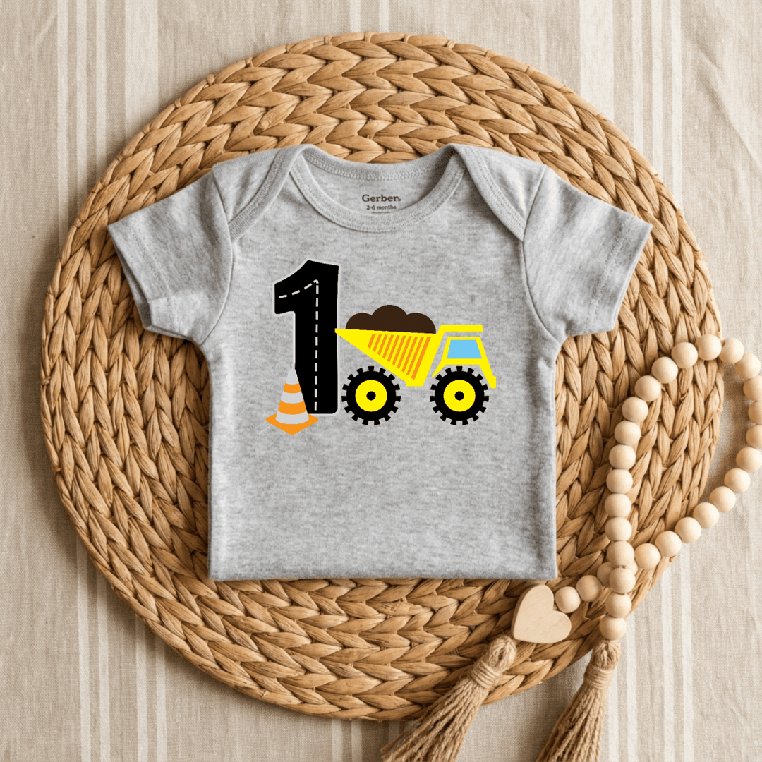 Construction Crew Number One Baby Onesie® | 1st Birthday - Okum Tees