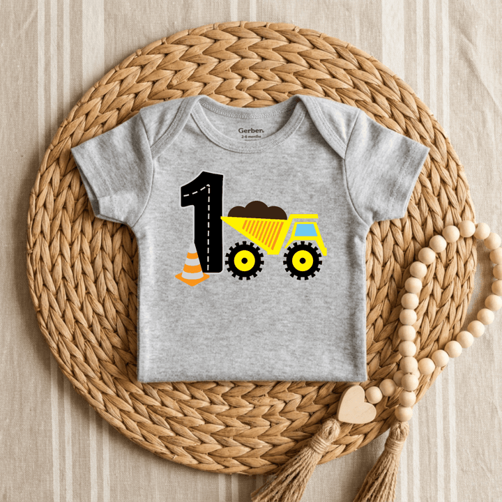 Construction Crew Number One Baby Onesie® | 1st Birthday - Okum Tees