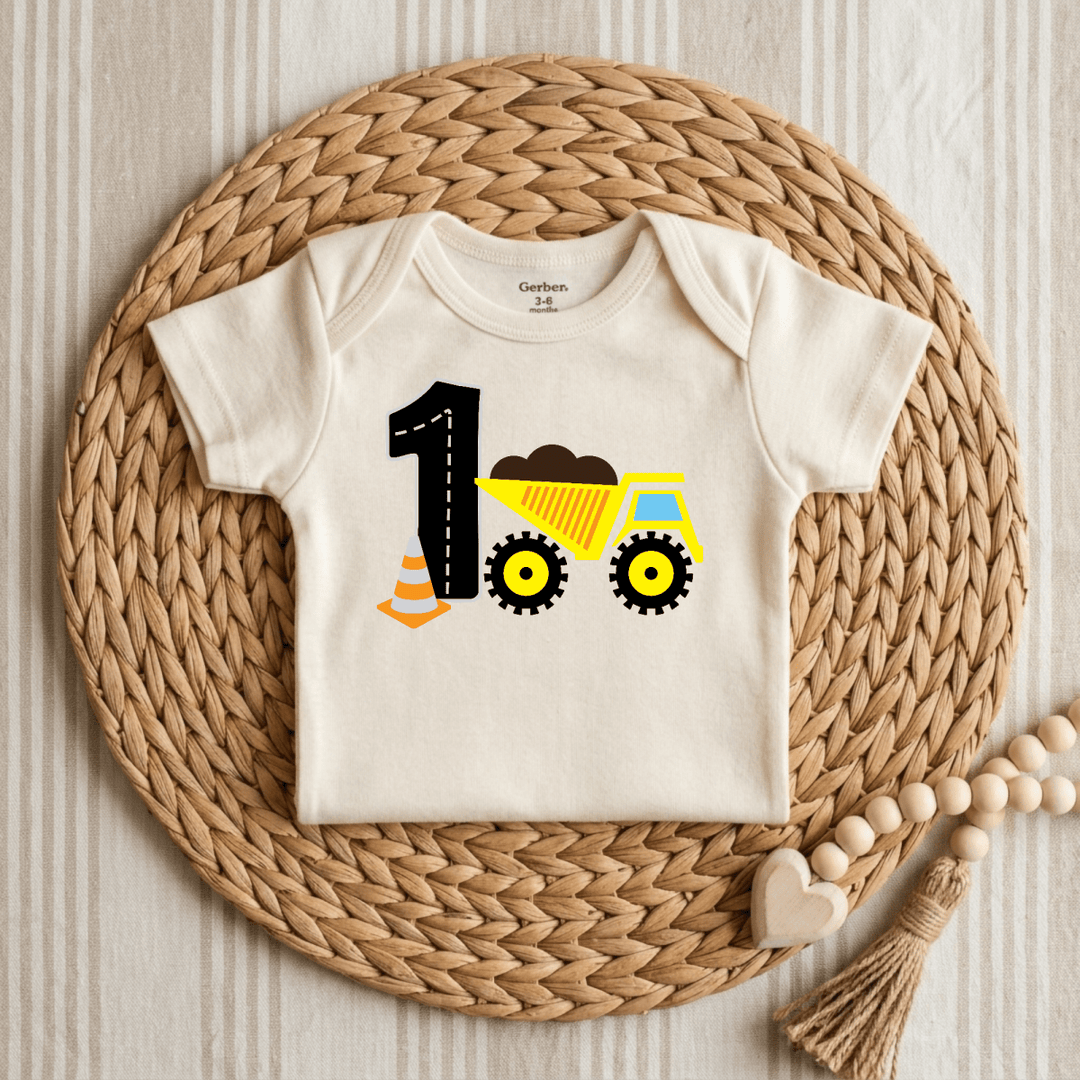 Construction Crew Number One Baby Onesie® | 1st Birthday - Okum Tees