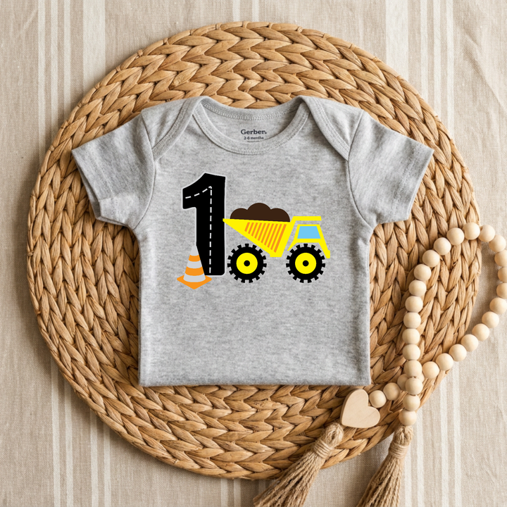 Construction Crew Number One Baby Onesie® in Grey — Okum Tees