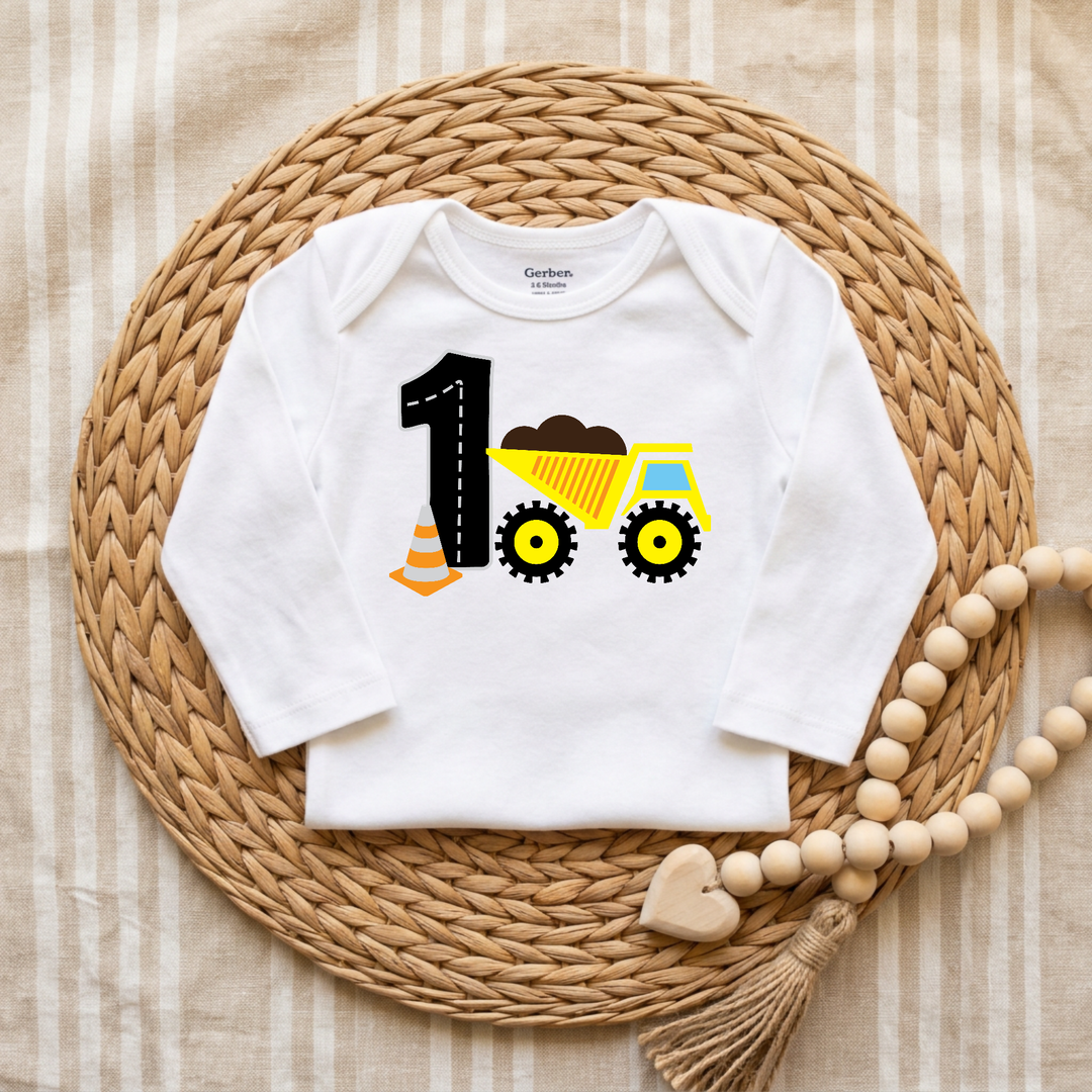 Construction Crew Number One Baby Onesie® in White — Okum Tees