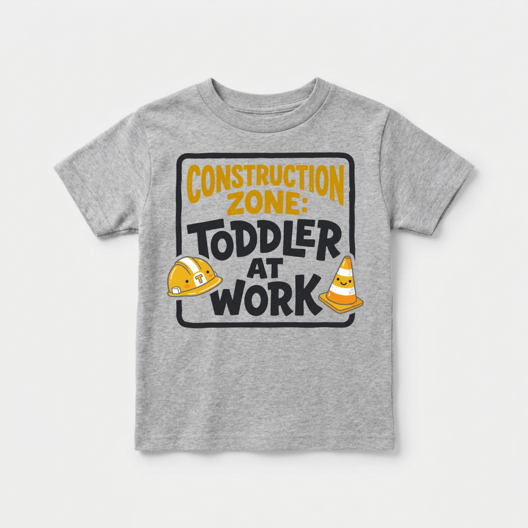 Construction Zone Toddler at Work Toddler Tee | Funny Shirt - Okum Tees