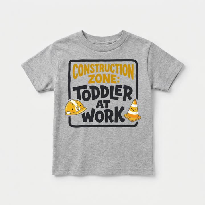Construction Zone Toddler at Work Toddler Tee | Funny Shirt - Okum Tees