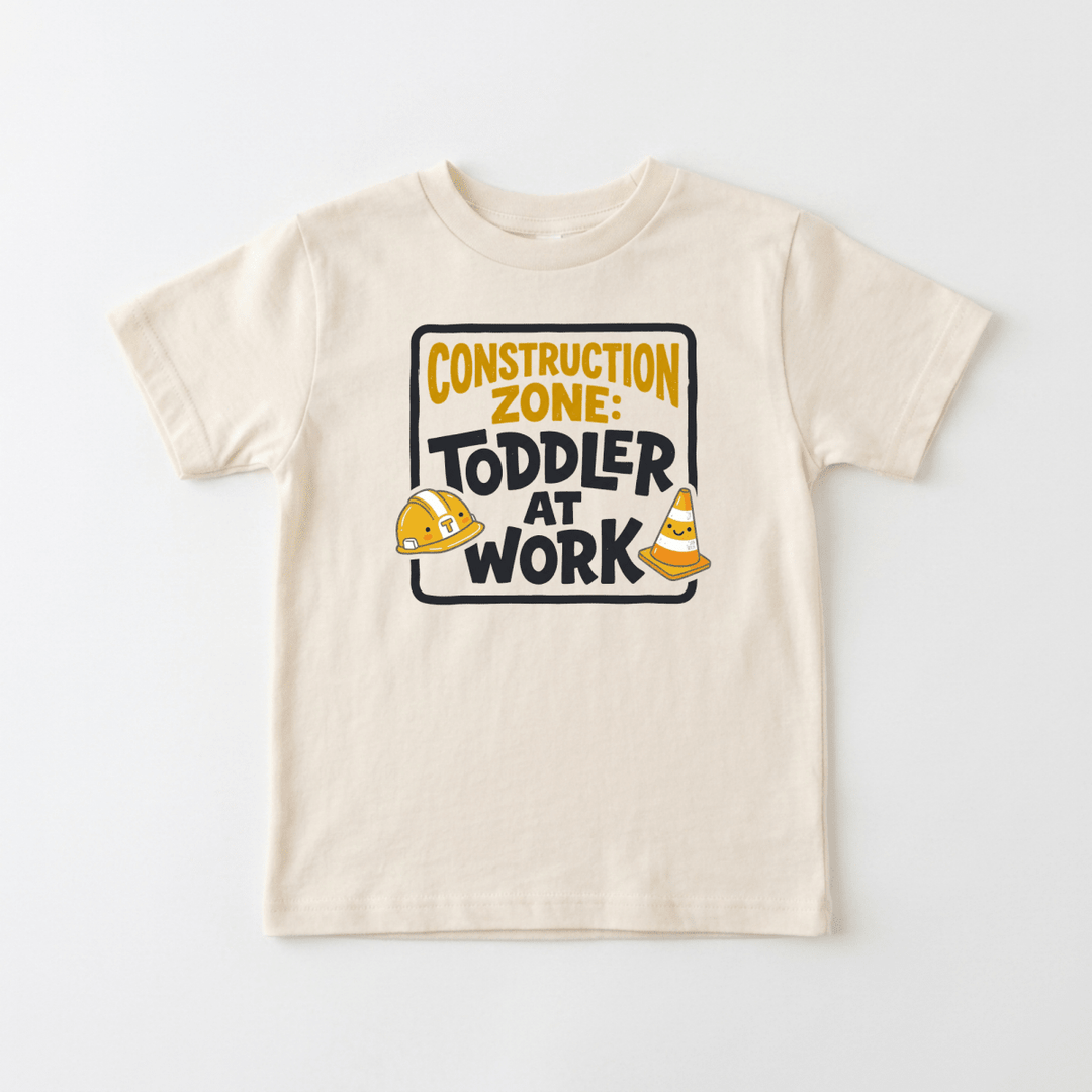 Construction Zone Toddler at Work Toddler Tee | Funny Shirt - Okum Tees