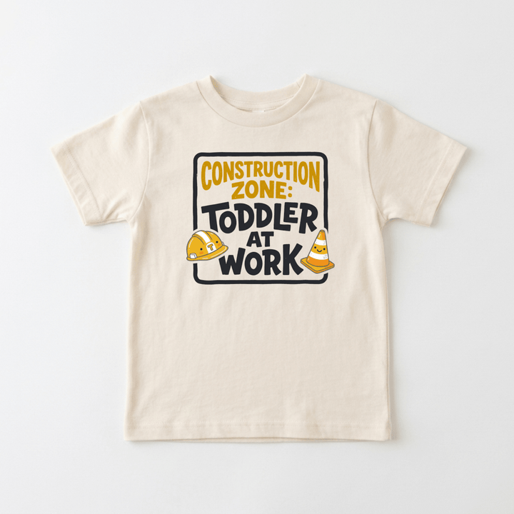 Construction Zone Toddler at Work Toddler Tee | Funny Shirt - Okum Tees
