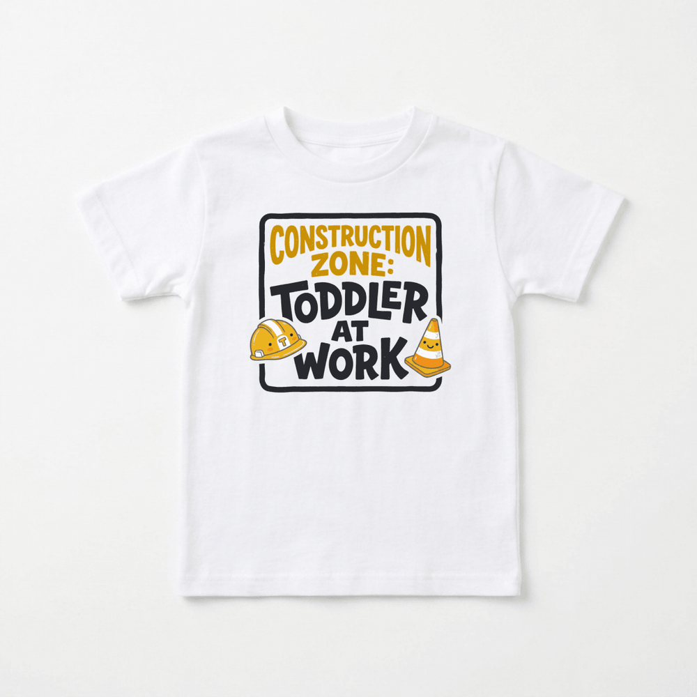 Construction Zone Toddler at Work Toddler Tee | Funny Shirt - Okum Tees