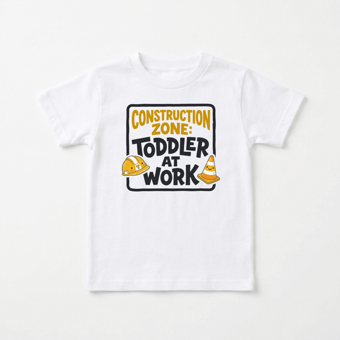 Construction Zone Toddler at Work Toddler Tee | Funny Shirt - Okum Tees