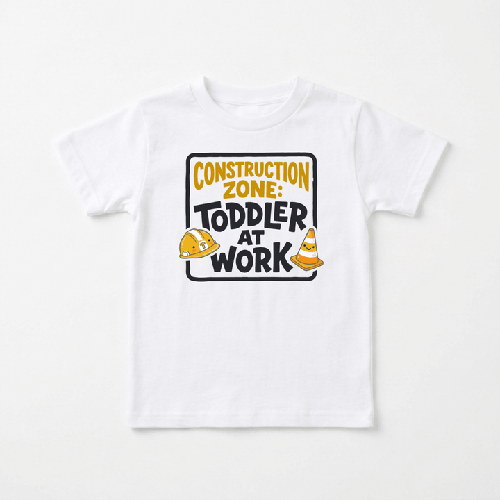 Construction Zone Toddler at Work Toddler Tee | Funny Shirt - Okum Tees