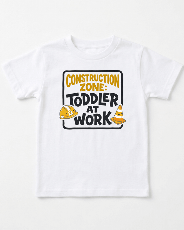 Construction Zone Toddler at Work Toddler Tee | Funny Shirt