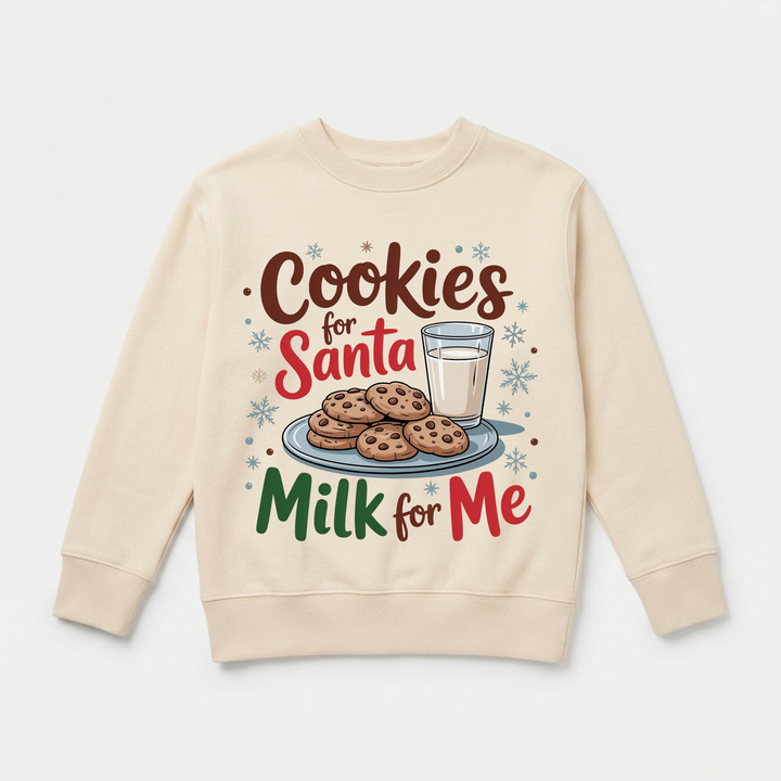 Cookies for Santa Toddler Sweatshirt in Natural — Okum Tees