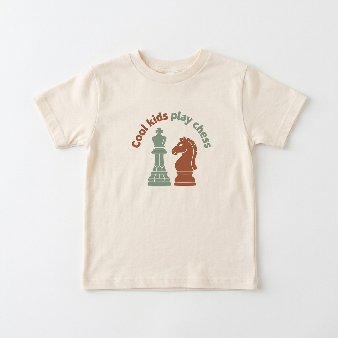 Cool Kids Play Chess Youth Tee in Natural — Okum Tees