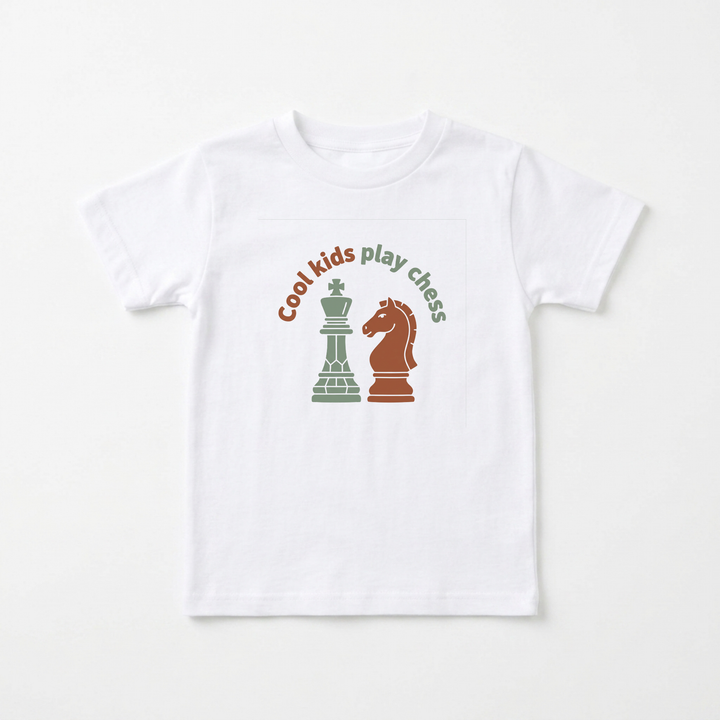 Cool Kids Play Chess Youth Tee in White — Okum Tees