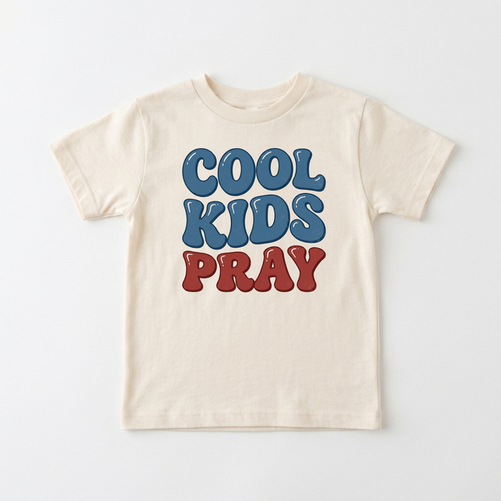 Cool Kids Pray Youth Tee in Natural — Okum Tees