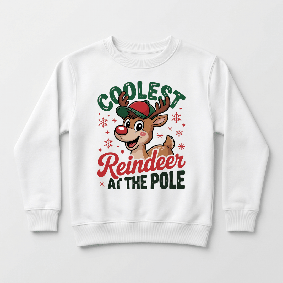 Coolest Reindeer at the Pole Toddler Sweatshirt | Cute Toddler Gift - Okum Tees