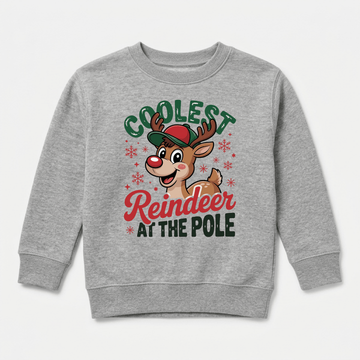 Coolest Reindeer at the Pole Toddler Sweatshirt | Cute Toddler Gift - Okum Tees