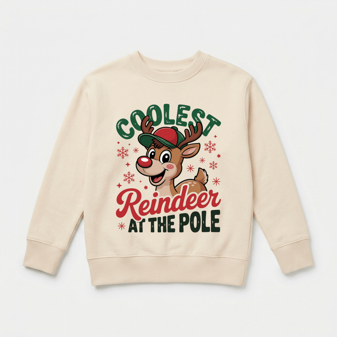 Coolest Reindeer at the Pole Toddler Sweatshirt | Cute Toddler Gift - Okum Tees