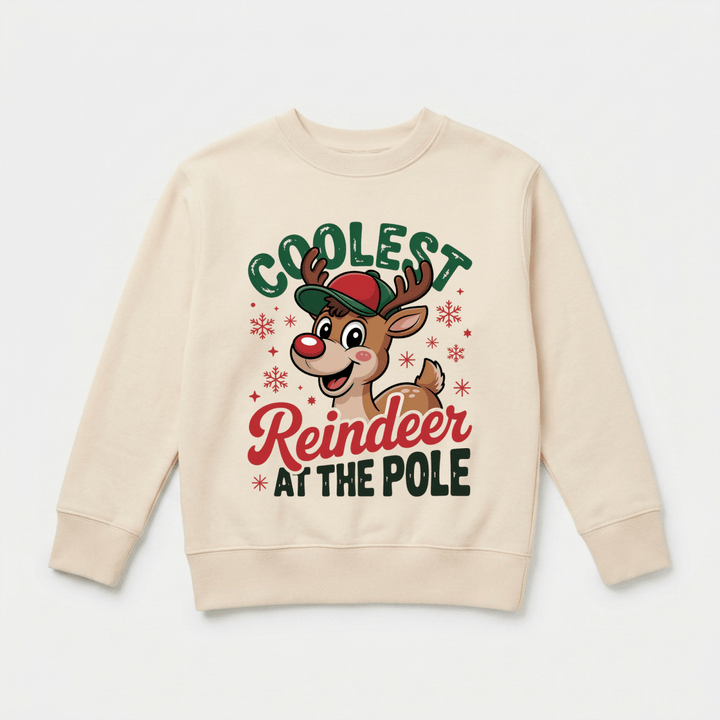 Coolest Reindeer at the Pole Toddler Sweatshirt | Cute Toddler Gift - Okum Tees