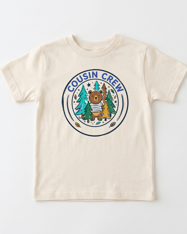 Cousin Crew Woodland Bear Badge Toddler Tee | Family Shirt