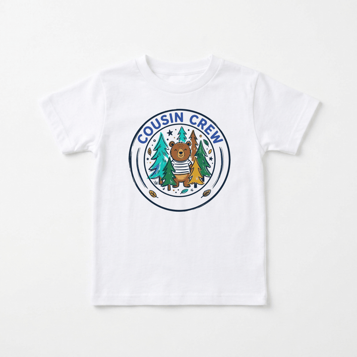 Cousin Crew Woodland Bear Badge Toddler Tee | Family Shirt - Okum Tees