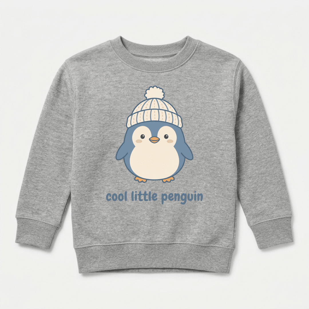 Cozy Beanie Penguin Toddler Sweatshirt | Cute Toddler Gift - Okum Tees
