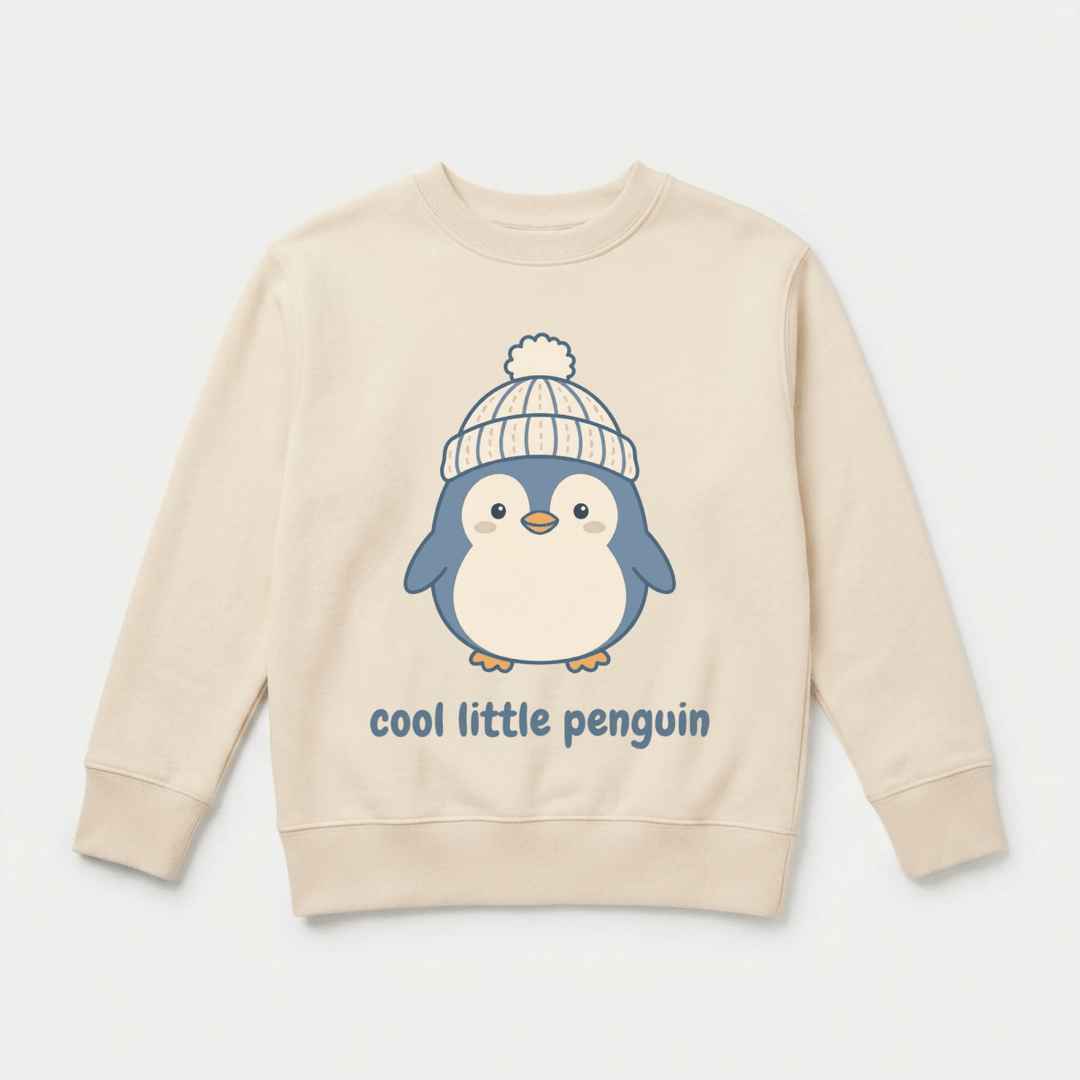 Cozy Beanie Penguin Toddler Sweatshirt | Cute Toddler Gift - Okum Tees