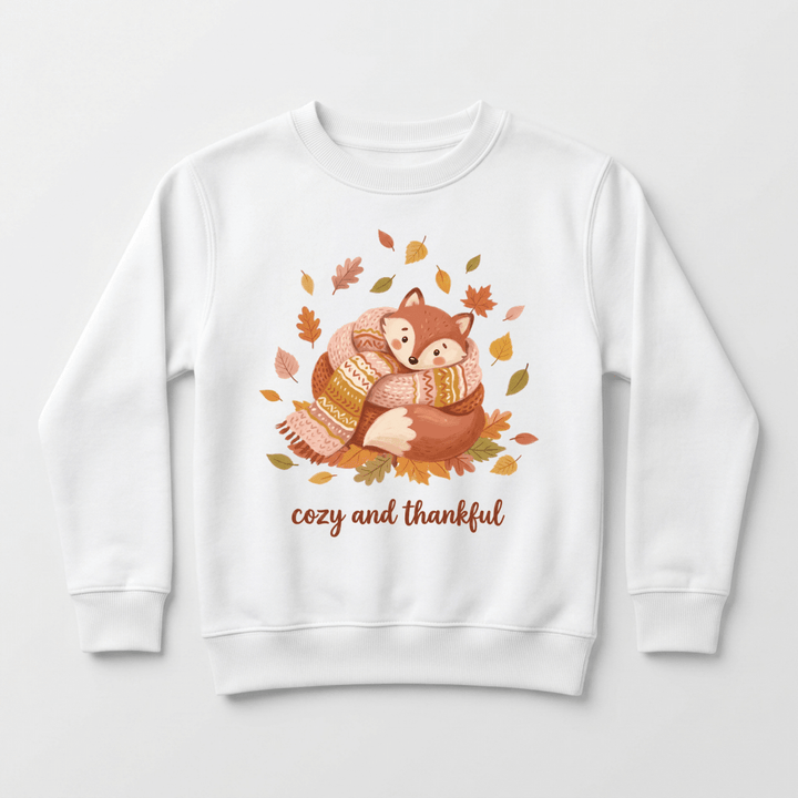 Cozy Fox in a Scarf Toddler Sweatshirt | Thanksgiving Sweater - Okum Tees