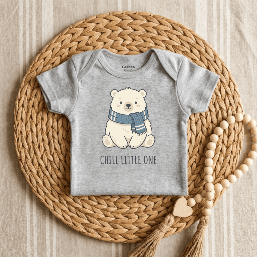 Cozy Polar Bear in a Scarf Baby Onesie® | Infant Shirt - Okum Tees