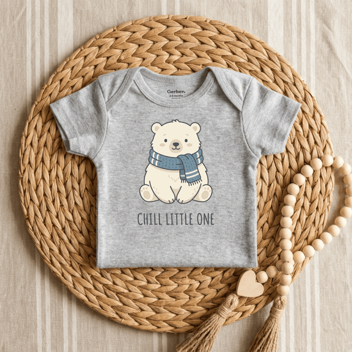 Cozy Polar Bear in a Scarf Baby Onesie® | Infant Shirt - Okum Tees