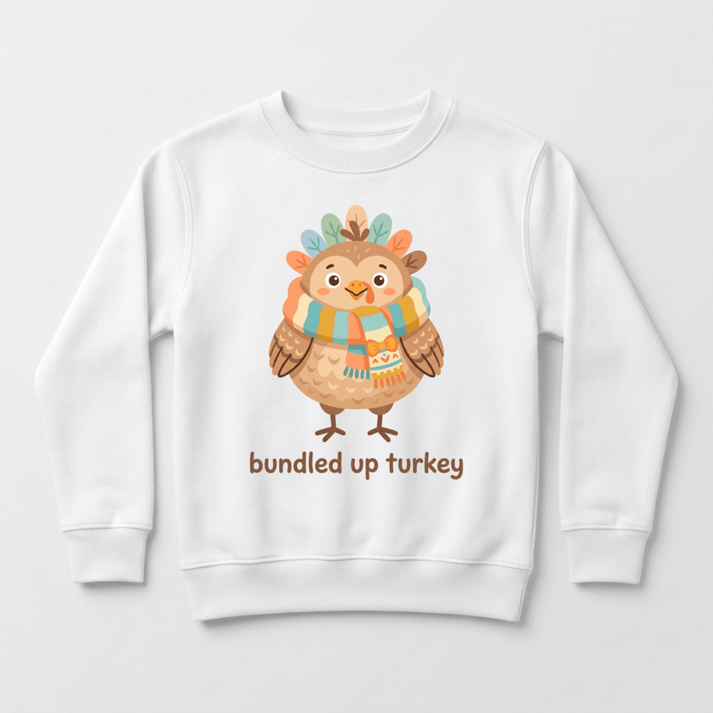 Cozy Scarf Turkey Toddler Sweatshirt | Cute Toddler Gift - Okum Tees