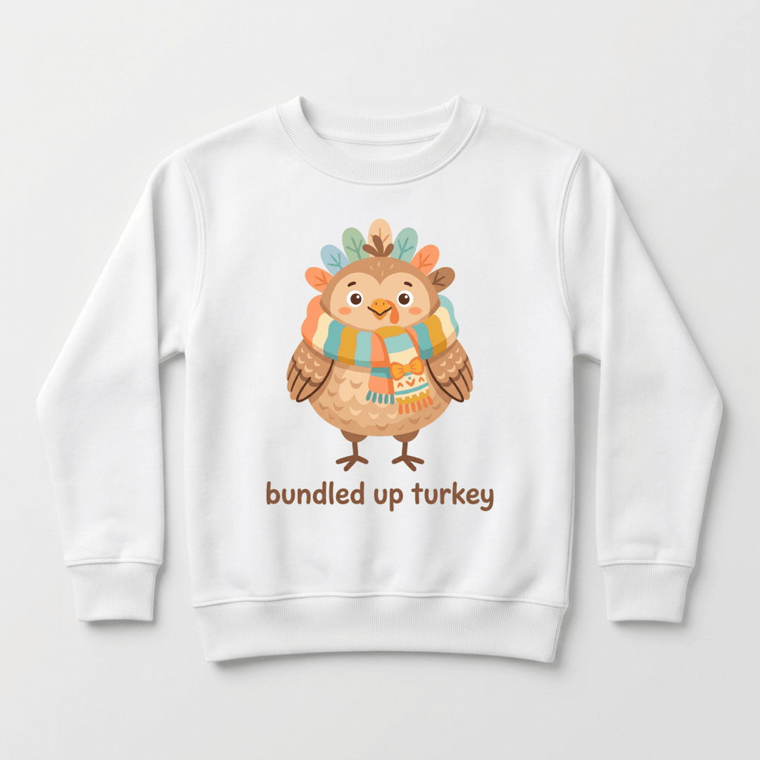 Cozy Scarf Turkey Toddler Sweatshirt | Cute Toddler Gift - Okum Tees