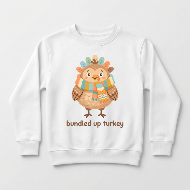 Cozy Scarf Turkey Toddler Sweatshirt | Cute Toddler Gift - Okum Tees