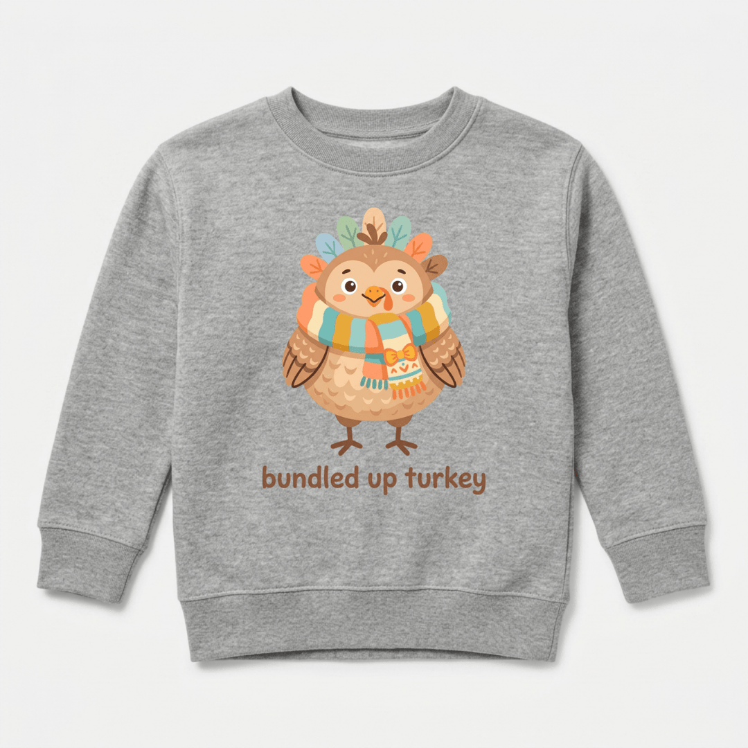 Cozy Scarf Turkey Toddler Sweatshirt | Cute Toddler Gift - Okum Tees