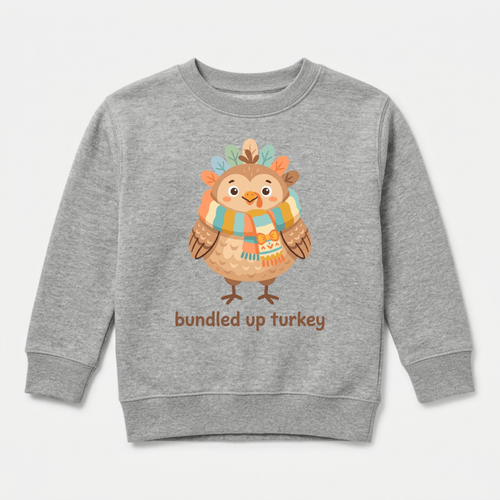 Cozy Scarf Turkey Toddler Sweatshirt | Cute Toddler Gift - Okum Tees